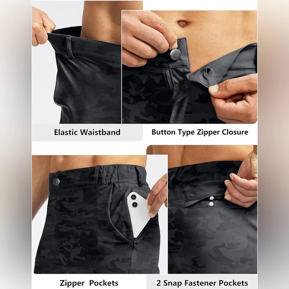 Sz XXL Soothfeel Men's Golf Joggers Pants with 5 Pockets Slim Fit Stretch - Picture 4 of 9